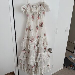 Zimmermann Ivory and Rose Floral Maxi Dress